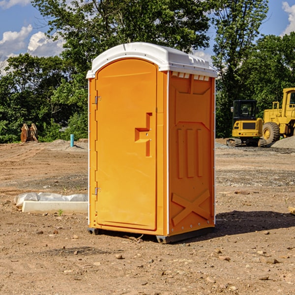 how often are the porta potties cleaned and serviced during a rental period in Jamieson